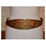 1980s Copper and Brass Dragon Cummerbund Belt