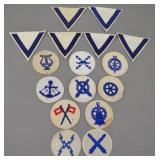 Kriegsmarine Blue-on-White Insignia Grouping