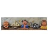 WWII German WHW Meissen Terracotta Badge Set