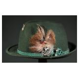 German Green Wool Tyrolean Hat With Badges