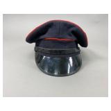 German Wool Visor Cap with Red Piping