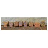 WWII German WHW Meissen Terracotta Badges, 8 Pc