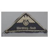Third Reich Wuerzburg-Stadt Sleeve Patch