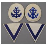 Kriegsmarine Blue-on-White Naval Insignia Group