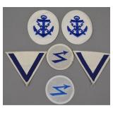 Kriegsmarine Blue-on-White Insignia Group of Six