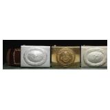German WWII Belt Buckle Group with Leather Tabs