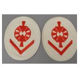 TENO Red-on-White Specialist Insignia Pair
