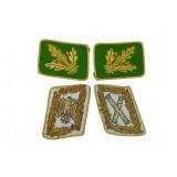 German Collar Tabs Set, Gold Braid Embroidery