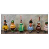 Vintage German Erzgebirge Figural Spinning Tops