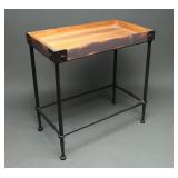 Industrial-Style Wood and Metal Accent Side Table
