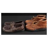 Justin Boots & Crocs Leather Boat Shoes, Size 8