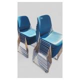 Samsonite Blue Plastic Stacking Chairs (19)
