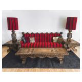 Witco Hand Carved Tiki Style Custom Sofa