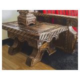 Witco Hand Carved Tiki Style Custom End Tables (2)