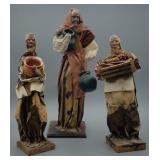 Mexican Folk Art Paper Mache Figures (3)