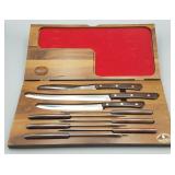 Tungsten Utica Walnut Handled Knife Set & Case