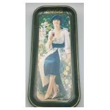 Vintage Coca-Cola Garden Girl Metal Tray