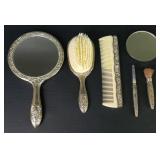 Vintage Silver Plated Vanity Set