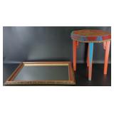 Hand Painted Table and Mirror Frame