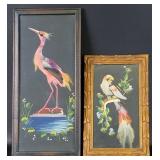 MCM Framed Feather Bird Art (2)