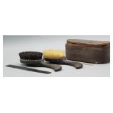 Rare Vintage Mohawk Brush Set in Cowhide Case