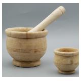 Vintage Balsa Wood Mortar and Pestle Set