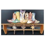 Decorative Cowboy Shelf With Hooks For Hanging