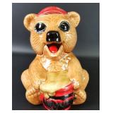 Vintage Honey Bear Ceramic Jar With Spoon