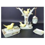 Ucagoco Vintage Japan Ceramic Yellow Bird Set (4)