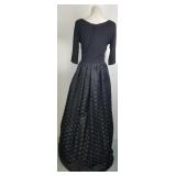 Vintage Black Polka Dot Eddie Masters Couture Gown