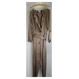 Vintage Liz Claiborne Satin Taupe Jumpsuit