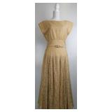 Vintage Fashion Handmade Couture Lace Dress + Belt