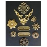 Vintage Brass Hardware, Drawer Plates