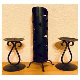 Black Metal Candle Holders (3)