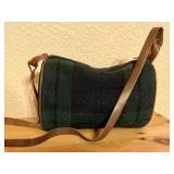 Green Plaid Pendleton Purse, Leather Belt & Scarf