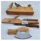 Wood Planes (2), Carving Knives (3), Ulu Knife