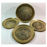 Vintage Oriental Relief Plate Wall Hanging, Korea