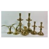 Heavy Brass Candlesticks (3 pair +1)