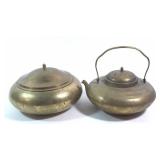 Brass Teapot, Brass Vegetable Serving Bowl