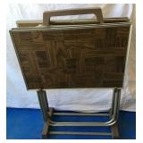Vintage TV Trays (set of 4) With Stand