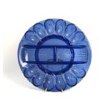L.E. Smith Cobalt Blue Deviled Egg Plate, ca.  197