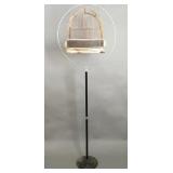 Vintage Bird Cage with Steel Ring Cage Stand