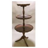 Three Tier Butler Table With Brass Claw Feet