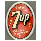 7 Up - Stout Metal Oval, c. 1954