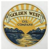 Golden West Oil Company - Porcelain, Gas Pump Plat