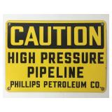 Phillips Petroleum - Porcelain, Caution Sign