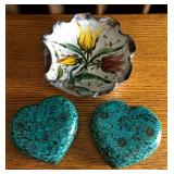 Italian Made Wall Pockets (2) and Bowl