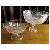 Vintage Clear Glass Compotes (2)