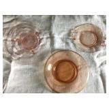 Pink Glass Plates (3)