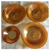 Marigold Carnival Glass Cereal Bowls